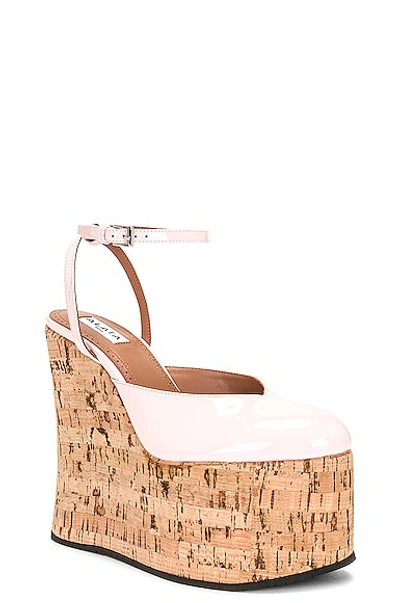 Shop Alaïa Wedge Pump In Rose Dragee