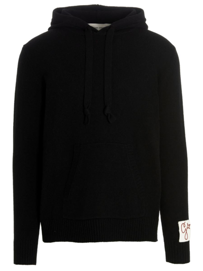 Shop Golden Goose Cashmere Blend Hooded Sweater In Black