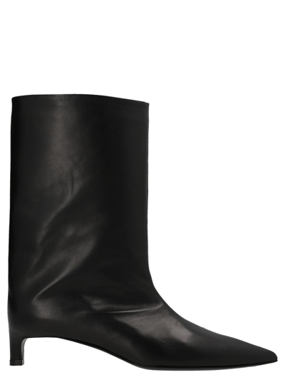 Shop Jil Sander 'half' Ankle Boots In Black