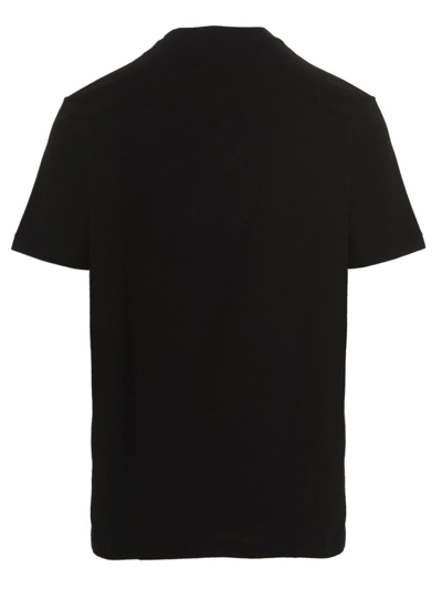 Shop Versace Embroidered Logo T-shirt In Black