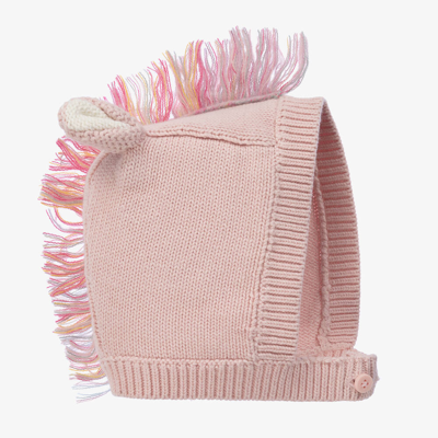 Shop Stella Mccartney Kids Baby Girls Pink Knitted Organic Cotton Bonnet