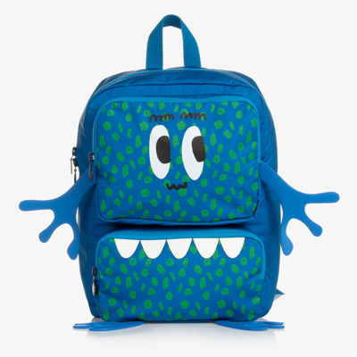 Shop Stella Mccartney Boys Blue Monster Backpack (34cm)
