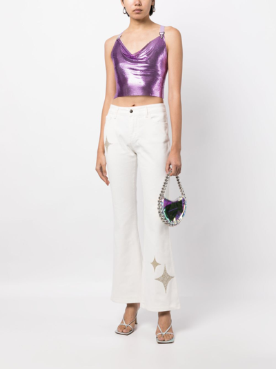Madison.maison Star-print High-rise Flared Jeans In Weiss