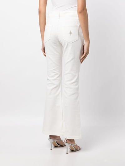 Madison.maison Star-print High-rise Flared Jeans In Weiss