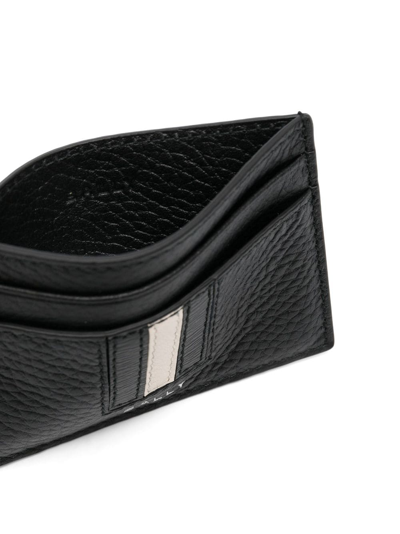 Shop Bally Thar Stripe-detail Leather Cardholder In Schwarz