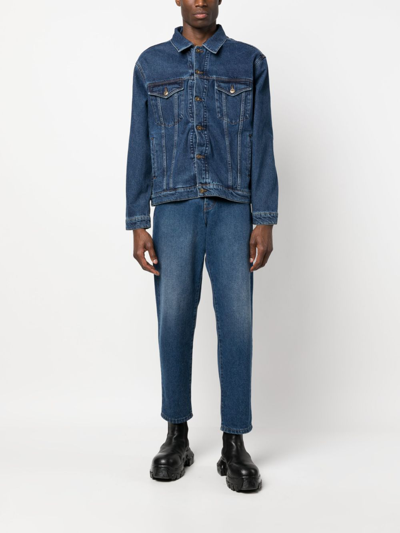 Shop Y/project Classic Wire Denim Jacket In Blue