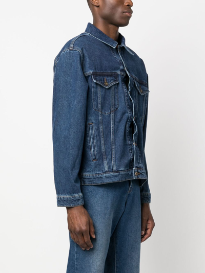 Shop Y/project Classic Wire Denim Jacket In Blue