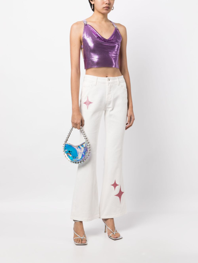 Madison.maison Star-print High-rise Flared Jeans In Weiss