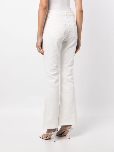 Shop Madison.maison Star-print High-rise Flared Jeans In Weiss