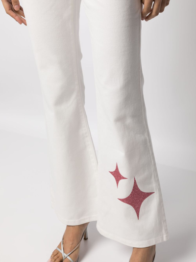 Shop Madison.maison Star-print High-rise Flared Jeans In Weiss