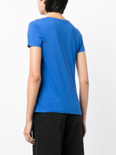 Shop Madison.maison Short-sleeved Cotton-jersey T-shirt In Blau