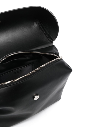 Jil Sander Logo-embossed Crossbody Bag In Black