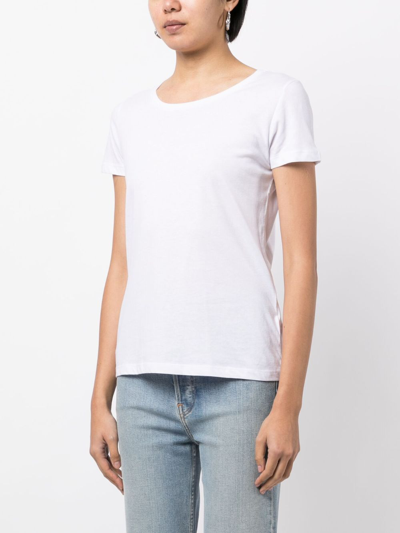 Shop Madison.maison Short-sleeved Cotton-jersey T-shirt In Weiss