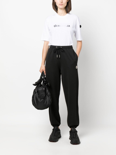 Moncler Logo Cotton T-shirt In Weiss