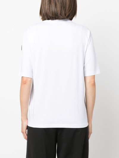 Moncler Logo Cotton T-shirt In Weiss