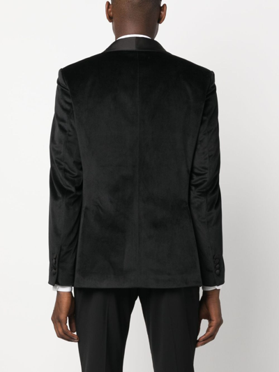 Philipp Plein Single-breasted Velvet Blazer In Schwarz