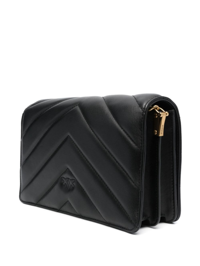 Pinko Love Quilted Crossbody Bag In Black