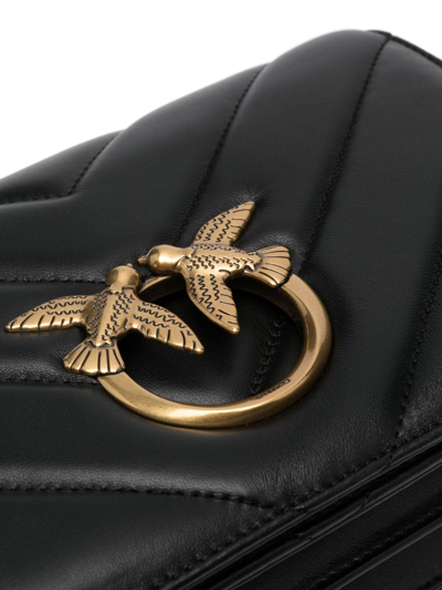 Pinko Love Quilted Crossbody Bag In Black
