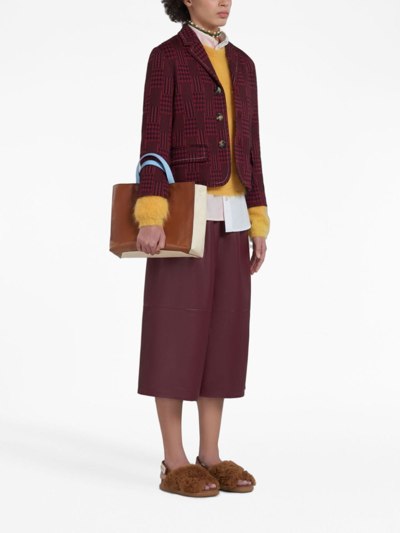 Marni White Asymmetric Shirt In Bio Poplin In Pink