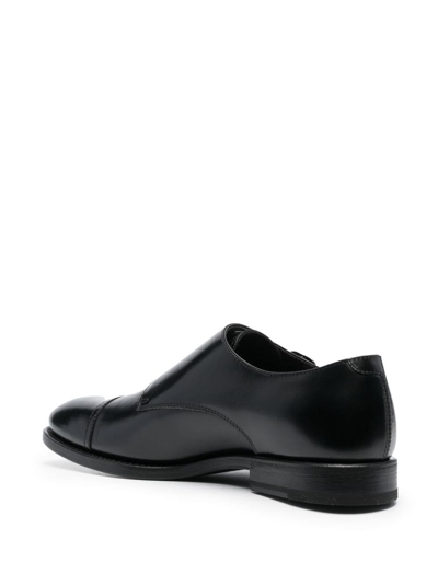 Shop Henderson Baracco Side-buckle Leather Monk Shoes In Schwarz