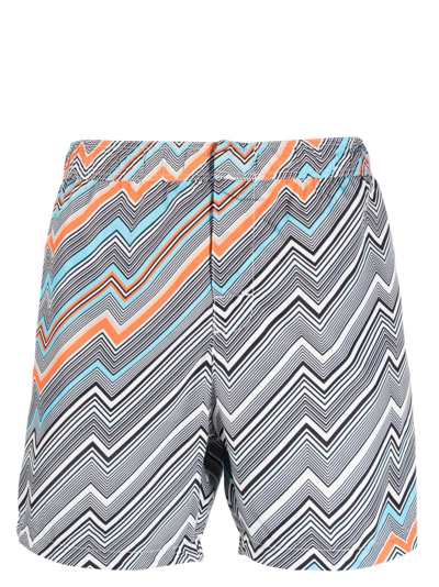 Shop Missoni Graphic-print Swim Shorts In Blau