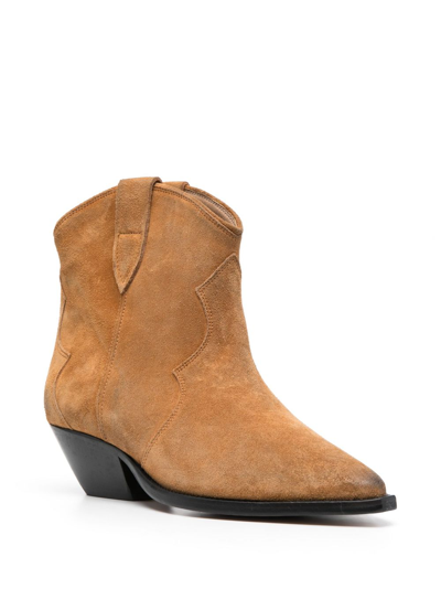Shop Isabel Marant Dewina 40mm Suede Boots In Braun