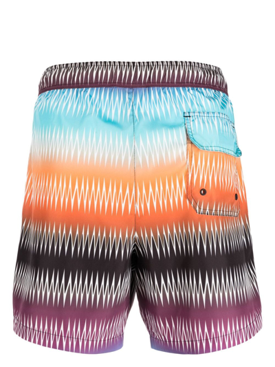 Shop Missoni Graphic-print Swim Shorts In Blau