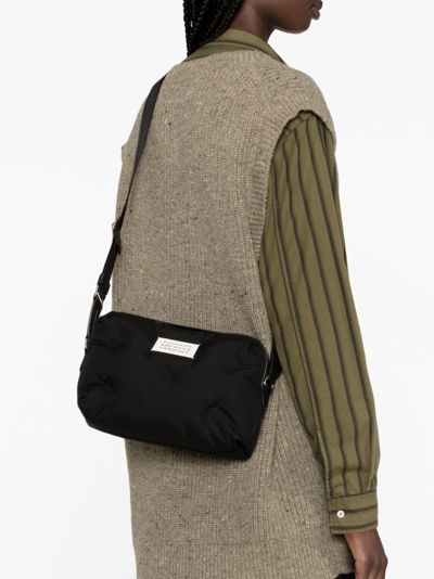 Maison Margiela Logo-patch Padded Shoulder Bag In Schwarz