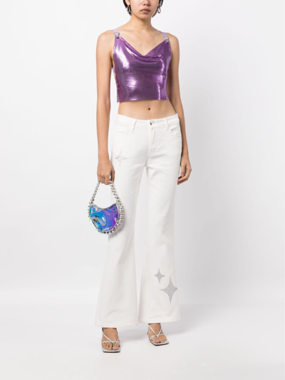 Madison.maison Star-print High-rise Flared Jeans In Weiss