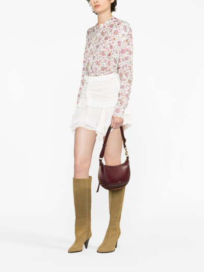 Shop Isabel Marant Leidy Floral-print Blouse In Weiss