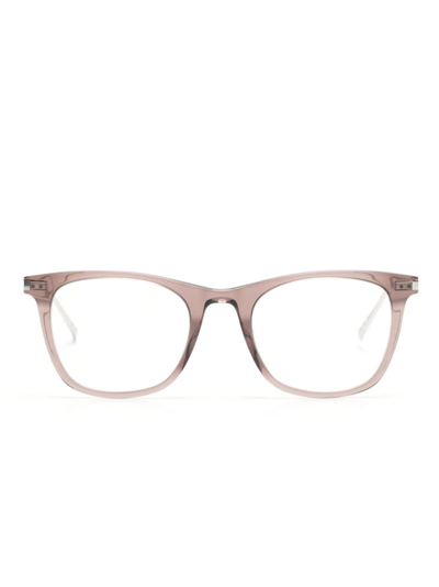 Shop Saint Laurent Transparent Square-frame Glasses In Violett