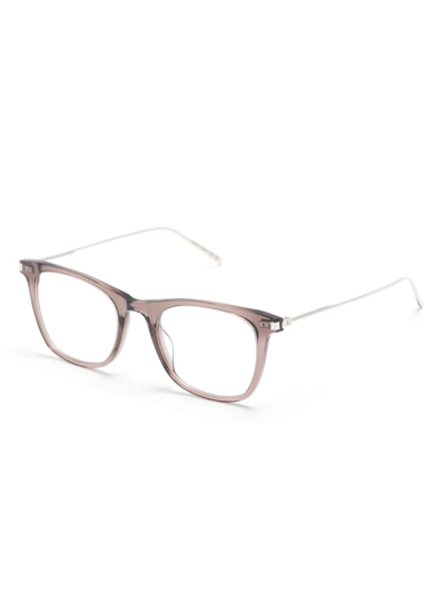 Shop Saint Laurent Transparent Square-frame Glasses In Violett