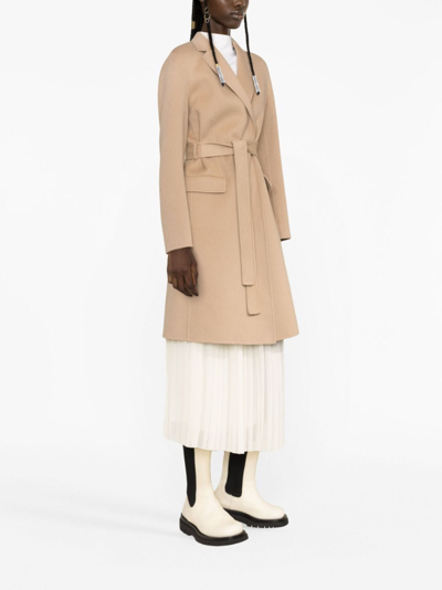 Shop Theory Wool-cashmere Blend Wrap Coat In Neutrals