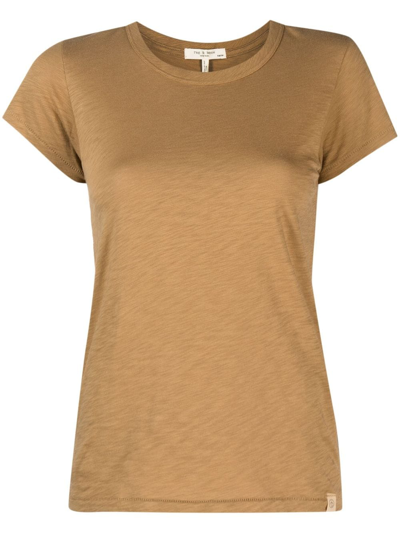 Shop Rag & Bone The Slub Organic Cotton T-shirt In Braun