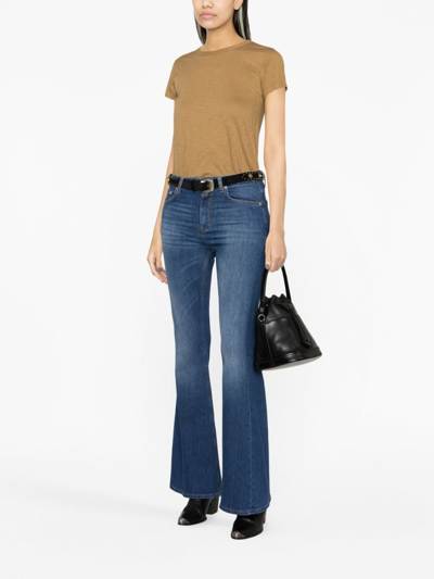 Rag & Bone Slub Organic Pima Cotton-jersey T-shirt In Braun