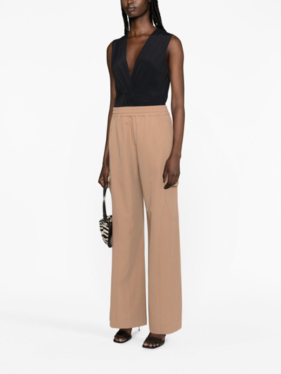 Shop Pinko High-waisted Cargo Trousers In Braun