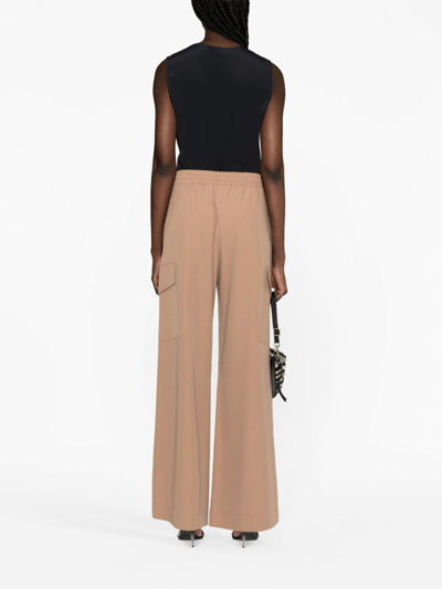 Shop Pinko High-waisted Cargo Trousers In Braun