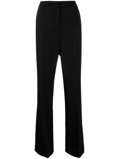 Shop Moschino High-rise Straight-leg Trousers In Schwarz