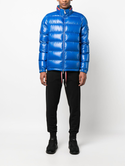 Shop Moncler Bourne Padded Zip-up Jacket In Blau