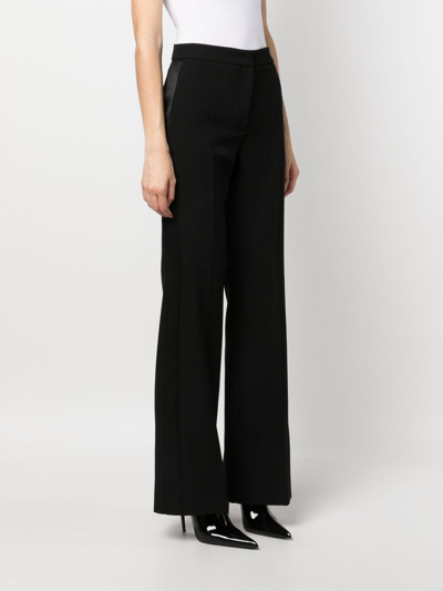 Shop Moschino High-rise Straight-leg Trousers In Schwarz