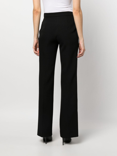 Shop Moschino High-rise Straight-leg Trousers In Schwarz