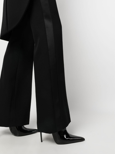 Moschino Wide Leg Casual Trousers In Schwarz