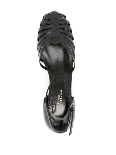 Sarah Chofakian Cyril 65mm Caged Sandals In Black