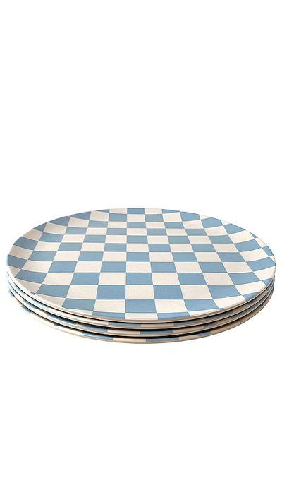 Shop Xenia Taler Diner Check Dinner Plates Set Of 4 In N,a