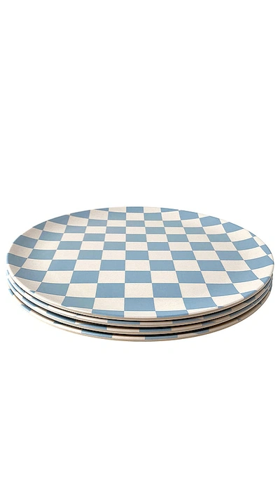Xenia Taler Diner Check Dinner Plates Set Of 4 In N,a