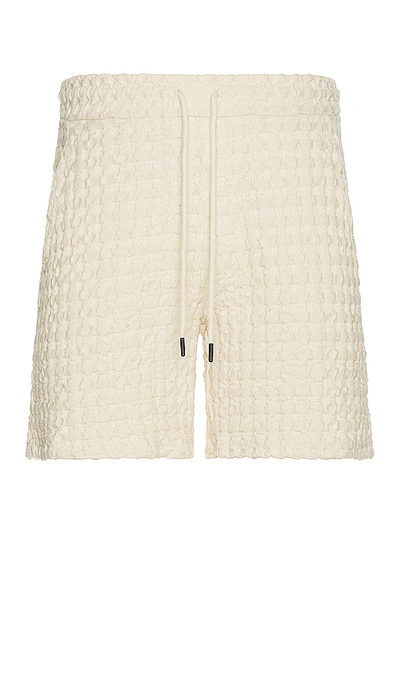 Shop Oas Ecru Porto Waffle Shorts In Off White