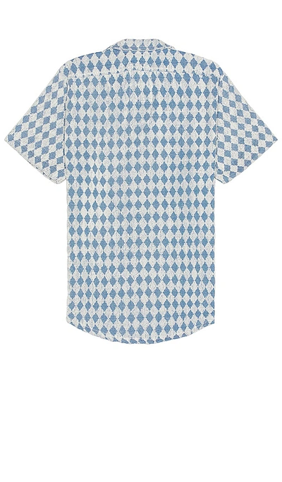 Oas Cuba Argyle Cotton-terry Jacquard Shirt In Blue