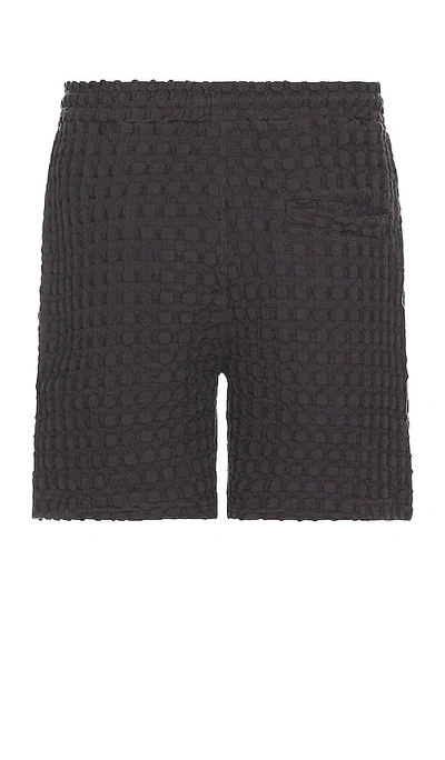 Oas Nearly Black Porto Waffle Shorts In Nearly Black