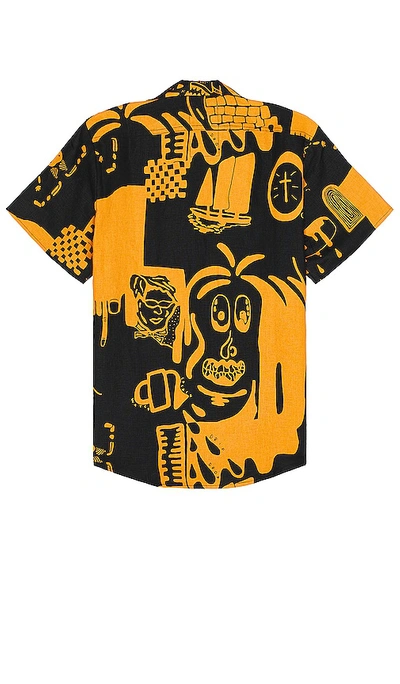 Oas Krispy Night Cuba Linen Shirt In Black