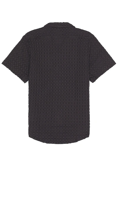Oas Nearly Black Cuba Waffle Shirt In Nearly Black